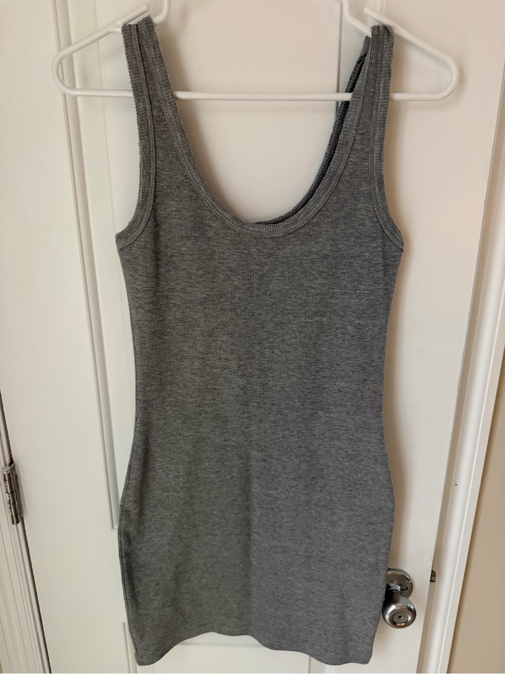 Signature8 Heather Gray Ribbed Scoop Tank Dress